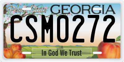 GA license plate CSM0272
