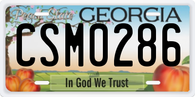 GA license plate CSM0286