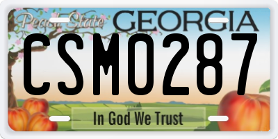 GA license plate CSM0287