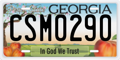 GA license plate CSM0290