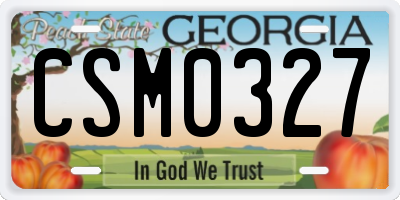 GA license plate CSM0327