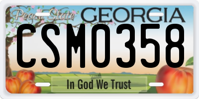 GA license plate CSM0358