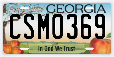 GA license plate CSM0369