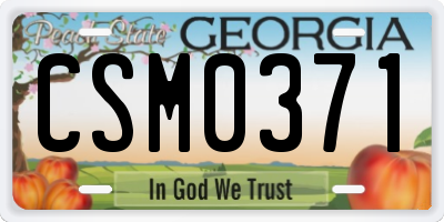 GA license plate CSM0371