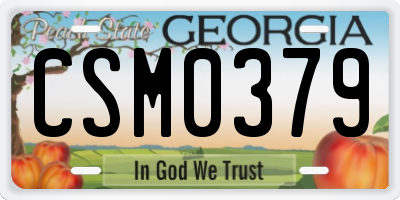GA license plate CSM0379