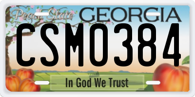 GA license plate CSM0384