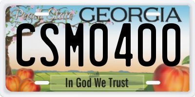 GA license plate CSM0400