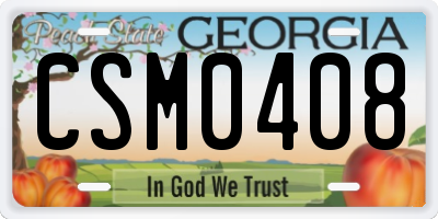 GA license plate CSM0408