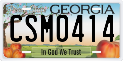 GA license plate CSM0414