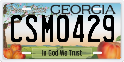 GA license plate CSM0429