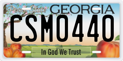 GA license plate CSM0440