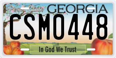 GA license plate CSM0448