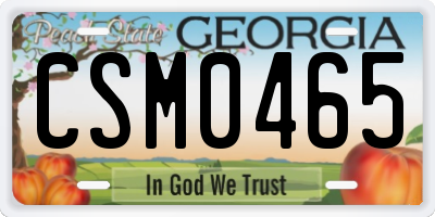 GA license plate CSM0465