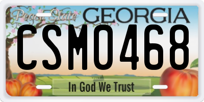 GA license plate CSM0468
