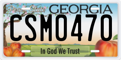 GA license plate CSM0470