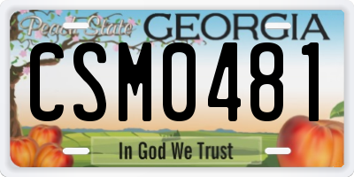 GA license plate CSM0481