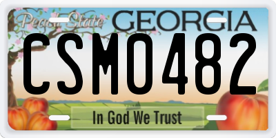GA license plate CSM0482