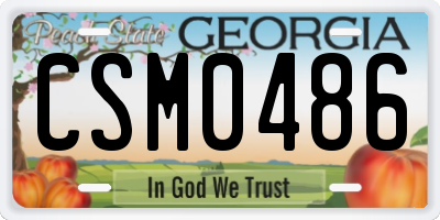 GA license plate CSM0486