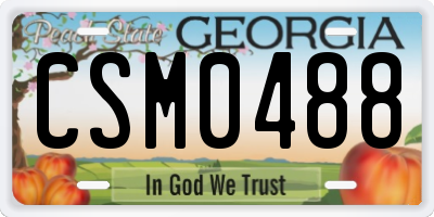 GA license plate CSM0488