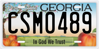 GA license plate CSM0489