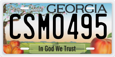 GA license plate CSM0495