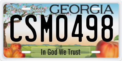 GA license plate CSM0498