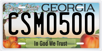 GA license plate CSM0500