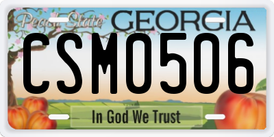 GA license plate CSM0506