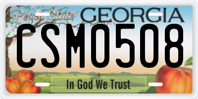 GA license plate CSM0508