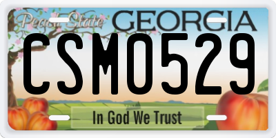 GA license plate CSM0529