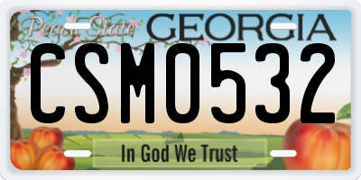 GA license plate CSM0532