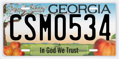 GA license plate CSM0534