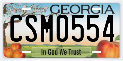 GA license plate CSM0554