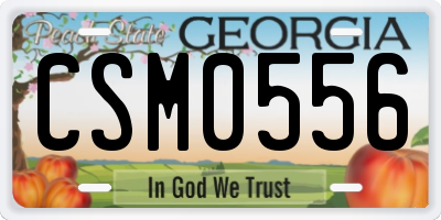 GA license plate CSM0556
