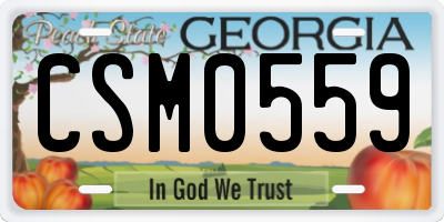 GA license plate CSM0559