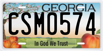 GA license plate CSM0574