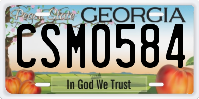 GA license plate CSM0584
