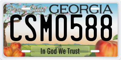 GA license plate CSM0588