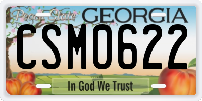 GA license plate CSM0622