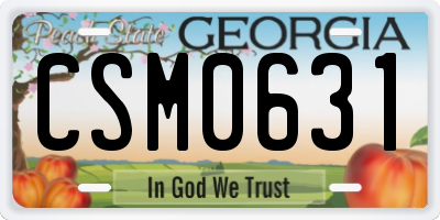 GA license plate CSM0631