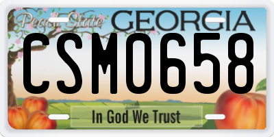 GA license plate CSM0658