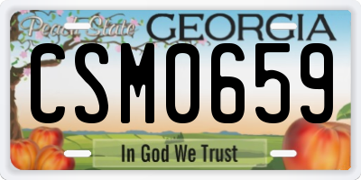 GA license plate CSM0659