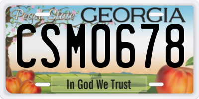 GA license plate CSM0678
