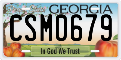 GA license plate CSM0679