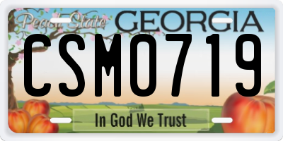 GA license plate CSM0719