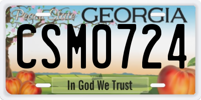 GA license plate CSM0724