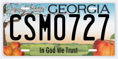 GA license plate CSM0727
