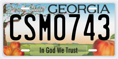 GA license plate CSM0743