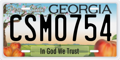 GA license plate CSM0754