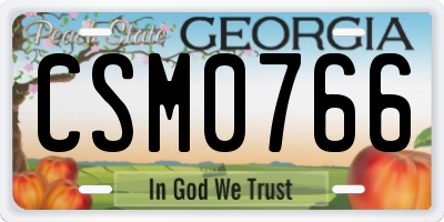 GA license plate CSM0766